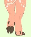  2_frame_animation animated anthro catjamn deer duo feet female foot_focus fur hooves mammal pink_body pink_fur spots stepping tail tail_motion tailwag yan_(character) 