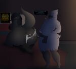 after_sex anthro avian balls bed big_balls big_breasts big_butt big_penis bird black_body black_hair bodily_fluids breasts butt canid canine canis clothing corvid corvus_(genus) cum cum_in_ass cum_inside dialogue duo eyes_closed footwear furniture genital_fluids genitals gynomorph hair hi_res intersex lorena_(photolol.03) male mammal on_bed oscine passerine penis photolol.03 raven rear_view simple_background sitting sitting_on_bed socks sweat text thick_thighs tongue tongue_out wide_hips wolf yellow_eyes