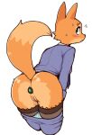 2022 anal anal_penetration black_necktie bottomwear bottomwear_down butt canid canine clothed clothing diane_foxington dreamworks female feral fluffy fluffy_tail fox fur genitals grey_clothing grey_suit hi_res mammal necktie object_in_ass orange_body orange_fur panties panties_down pants pants_down partially_clothed penetration presenting presenting_hindquarters reccand sex_toy sex_toy_in_ass sex_toy_insertion solo suit tail teal_clothing teal_panties teal_underwear the_bad_guys underwear underwear_down vulva