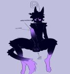 ahoge anthro balls big_balls big_penis domestic_cat erection felid feline felis fluffy foreskin fur genitals gesture glowing glowing_body glowing_genitalia glowing_penis grey_background hair hand_gesture hi_res inviting inviting_to_sex looking_at_viewer male mammal navel nerunaur noir_(noirzvault) noirzvault nude penis pointing pointing_at_penis purple_body purple_eyes purple_fur saggy_balls simple_background sitting solo spread_legs spreading tail text unretracted_foreskin