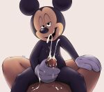 anthro black_body disney duo ejaculation first_person_view frottage hands-free hi_res human looking_at_viewer male male/male mammal mickey_mouse mickeyryona mouse murid murine penile penises_touching rodent sex size_difference smaller_male