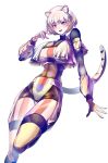 2026 animal_ears animal_humanoid big_breasts blue_hair blush bodysuit breasts cheetah cleavage clothed clothing digital_drawing_(artwork) digital_media_(artwork) felid felid_humanoid feline feline_humanoid female hair hi_res huge_breasts humanoid humanoidized iewyrh3q9i10429 jacket legwear mammal mammal_humanoid markings metal_cardbot orange_clothing short_hair skinsuit small_waist smile solo striped_markings stripes tachy_(metal_cardbot) tail thigh_highs tight_clothing topwear white_clothing white_hair yellow_clothing