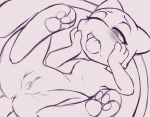 2021 3_toes anus blush blush_lines bodily_fluids breasts claws clitoris darkmirage digital_drawing_(artwork) digital_media_(artwork) dripping eyelashes featureless_breasts feet female finger_claws front_view generation_1_pokemon genitals hand_on_face legendary_pokemon lying mew_(pokemon) narrowed_eyes nintendo on_back open_mouth pawpads pokemon pokemon_(species) saliva saliva_drip simple_background sketch small_breasts solo spread_legs spreading tail toes tongue vulva white_background