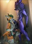 3d_(artwork) absurd_res animal_genitalia animal_penis anthro balls black_body black_fur blue_markings bodily_fluids canid canine canine_genitalia canine_penis cheek_tuft claws clothed clothing cum cum_inside degradation degradation_kink degradation_text digital_media_(artwork) duo english_text erection facial_tuft fellatio fishnet_clothing fishnet_legwear fishnet_topwear fox fur genital_fluids genitals hair hi_res inner_ear_fluff kneeling knot legwear lill_esp lill_espion looking_at_another looking_pleasured male male/male male_penetrated male_penetrating mammal markings masturbation multicolored_body nardoragon nude open_mouth oral orange_body orange_fur penetration penile penile_masturbation penis purple_body purple_fur purple_scales rexouium scales sex smile submissive tail teeth text tongue tongue_out topwear tuft white_body white_fur