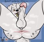 anthro anus big_butt big_penis blackstarv bodily_fluids butt butt_grab canid canine canis domestic_dog fan_character first_person_view genitals hand_on_butt hi_res imminent_facesitting low-angle_view male male/male mammal musk musky_butt penis solo spread_anus spread_legs spreading sweat sweaty_body sweaty_butt sweaty_genitalia worm's-eye_view