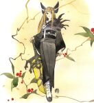  1girl armor berry black_eyes black_kimono black_lips black_sash black_shoes blonde_hair blue_eyes blush comic_cover cover cover_page gradient_background headgear huge_weapon japanese_clothes kimono lightning long_hair long_sleeves magik_(x-men) marvel official_art painting_(medium) pauldrons peach_momoko plant sash shoes shoulder_armor signature single_pauldron socks solo spiked_armor spiked_pauldrons spikes standing sword textless_version traditional_media weapon white_background white_socks wide_sleeves x-men yellow_background 