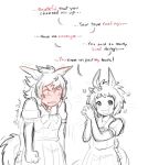  2girls angry animal_ears biko_pegasus_(umamusume) biting_own_lip blush cicadadust clenched_hand commentary english_commentary frustrated full-face_blush highres horse_ears multiple_girls school_uniform shinko_windy_(umamusume) tracen_school_uniform umamusume 