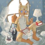 2025 4_toes 5_fingers alarm_clock anthro arm_tuft bed blue_eyes blush blush_lines bodily_fluids body_pillow briefs bulge chest_tuft claws clock clothing cum cum_in_clothing cum_on_clothing cum_on_hand cum_string cum_through_clothing deathwish_(deathwish4k) diamond_(marking) dipstick_ears dipstick_tail disembodied_hand drawer duo ear_markings ejaculation electronics emanata erection eyebrows facial_markings facial_tuft feet felid feline finger_claws fingers fluffy fluffy_tail fur furniture genital_fluids gloves_(marking) grey_body grey_fur head_markings hi_res inner_ear_fluff kemono lagomorph lamp leg_markings leporid male mammal markings multicolored_ears navel open_mouth orange_body orange_fur orange_markings phone pillow rabbit recording red_eyes red_markings regcron shoulder_tuft sitting socks_(marking) speech_bubble tail tail_markings toe_claws toes tuft underwear wet wet_clothing white_body white_clothing white_eyebrows white_fur white_inner_ear white_inner_ear_fluff white_underwear window yellow_body yellow_fur