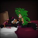  anthro bedroom bedroom_sex black_body black_fur bodily_fluids chest_fur dacryphilia duo eulipotyphlan fangs fur genital_fluids genitals green_body green_fur green_mouth hedgehog hi_res kodaine male male/male mammal manic_the_hedgehog markings penetration penis piercing precum precum_on_penis red_eyes red_markings sega shadow_the_hedgehog sonic_the_hedgehog_(series) sonic_underground tears tears_of_pleasure teeth trans_(lore) trans_man_(lore) vaginal vaginal_penetration yellow_eyes 