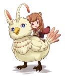  1girl :d animal_ear_fluff animal_ears black_dress blue_eyes blunt_bangs blush_stickers boots brown_boots brown_gloves brown_hair chibi commentary_request double-parted_bangs dress elbow_gloves fang filo_(filolial_form)_(tate_no_yuusha_no_nariagari) filo_(tate_no_yuusha_no_nariagari) filolial full_body gloves layered_dress long_hair long_sleeves metal_arm_cuffs neck_ribbon open_mouth pinstripe_dress pinstripe_pattern raccoon_ears raccoon_girl raccoon_tail raphtalia red_dress red_eyes red_ribbon ribbon riding riding_animal short_dress simple_background sleeveless sleeveless_dress smile solo straight_hair tail tate_no_yuusha_no_nariagari tomoe_takenari two-tone_dress white_background white_dress 