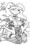  2026 3_fingers accessory anthro anthrofied arm_tuft blush blush_stickers bottomwear breast_tuft breasts brush brushing brushing_hair cheek_tuft claws clothed clothing collar digital_drawing_(artwork) digital_media_(artwork) disembodied_hand eyes_closed facial_tuft female fingers fluffy fur generation_5_pokemon hair hands_on_lap happy heart_symbol hi_res jacket kneeling leather leather_clothing leather_jacket leather_topwear legendary_pokemon leggings legwear long_hair monochrome necktie nintendo office_clothing office_lady personal_grooming pokemon pokemon_(species) pokemorph reshi_(snoutless) reshiram shoulder_tuft side_boob sketch skirt smile snout snoutless solo styling_hair sweater tail thick_tail topwear tuft twintails_(hairstyle) white_body white_fur 
