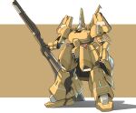  absurdres clenched_hand gun gundam highres holding holding_gun holding_weapon mecha mobile_suit no_humans redesign science_fiction solo standing takahashi_masaki the_o visor weapon zeta_gundam 