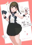  1girl 2025 absurdres ace_(playing_card) ace_of_hearts admiral_(kancolle) animal_ears black_dress black_hair bunny_day card commentary_request dress feet_out_of_frame floppy_ears fubuki_(kancolle) green_eyes heart highres kantai_collection low_ponytail ma_rukan nontraditional_playboy_bunny playing_card ponytail rabbit_ears rabbit_tail solo tail wrist_cuffs 