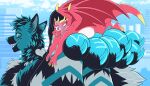 anthro canid canine canis domestic_dog dragon duo extreme_size_difference feet foot_fetish foot_focus foot_play furrypur hi_res macro macro_anthro macro_male male male/male mammal mythological_creature mythological_scalie mythology pawpads paws scalie size_difference wings