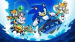  2girls 3boys absurdres animal_ears blaze_the_cat blue_eyes blue_fur blue_sky boat cat_ears cat_girl cat_tail chaos_emerald cloud commentary english_commentary evan_stanley flying forehead_jewel fox_boy fox_ears fox_tail fur-trimmed_gloves fur_trim furry furry_female furry_male gem gloves green_eyes green_gem highres island jet_ski marine_the_raccoon multiple_boys multiple_girls multiple_tails ocean open_mouth ponytail purple_fur raccoon_ears racing red_gem robot sky smile sonic_(series) sonic_rush sonic_rush_adventure sonic_the_hedgehog tail tails_(sonic) two_tails water watercraft white_gloves yellow_eyes 