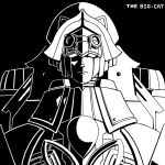  black_background chiaroscuro hololive hololive_english koinu_no_edowan mecha mecha_focus mechanization monochrome no_humans parody raora_panthera robot the_big_o virtual_youtuber 