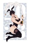  1girl 2023 animal_ear_hairband animal_ears bare_shoulders black_boots black_hair black_nails black_necktie black_panties black_shirt black_thighhighs boots border bottle breasts champagne_bottle cleavage closed_mouth cork_popping cross cross_earrings detached_collar earrings fake_animal_ears full_body grey_eyes hair_between_eyes hairband hanpetos high_heel_boots high_heels holding holding_bottle inverted_cross inverted_cross_earrings jewelry large_breasts mikasa_ackerman nail_polish necktie nontraditional_playboy_bunny panties rabbit_ear_hairband rabbit_ears rabbit_tail red_lips shingeki_no_kyojin shirt short_hair skindentation solo tail thigh_boots thighhighs thighs underwear white_border white_wrist_cuffs wrist_cuffs 