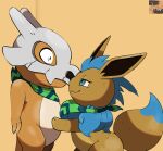 anthro blue_body blue_fur bone bone_mask brown_body cubone darknsfwindie duo eevee emad_the_cubone eye_contact feral fluffy fluffy_tail fur generation_1_pokemon hi_res kerchief kerchief_only kiggy looking_at_another male male/male mask multicolored_body multicolored_fur nintendo pokemon pokemon_(species) semi-anthro skull skull_mask tail two_tone_body two_tone_fur yellow_body yellow_fur