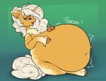 2026 afponychub after_vore belly big_belly equid equine feral feral_pred green_background gurgle_(sound_effect) hasbro hi_res hooves horn male male_feral male_pred mammal my_little_pony mythological_creature mythological_equine mythology navel orange_body orange_ears simple_background solo tail unicorn unicorn_horn vore white_hait white_tail