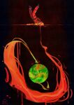  1boy absurdres astronaut fishy_doofus galaxy highres in_orbit male_focus planet project_hail_mary ryland_grace science_fiction solo space spacesuit 