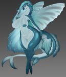 absurd_res anthro aquatic big_breasts blue_body blue_nipples blue_scales breasts ear_fins eyelashes fan_character featureless_feet feet female fin fin_hair fish flying_fish genitals gills glistening glistening_body glistening_scales glistening_wings grey_eyes hand_on_hip hi_res khemmmis large_wings long_tail membrane_(anatomy) membranous_wings multicolored_body multicolored_scales navel nipples nude nude_anthro nude_female pseudo_hair scales smile smiling_at_viewer solo story story_in_description tail tail_fin two_tone_body two_tone_scales vulva white_body white_scales wide_hips wings