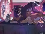  4:3 anal anal_penetration antelope anthro anthro_on_anthro anthro_penetrated anthro_penetrating anthro_penetrating_anthro arm_tattoo armpit_hair asinus balls balls_deep bed black_body blush bodily_fluids body_hair bovid braided_hair breath brown_body butt caprine cum cum_drip cum_from_ass cum_in_ass cum_inside cum_on_butt cum_on_penis cum_trail cum_while_penetrated dialogue doggystyle donkey door dripping duo ear_piercing ejaculation equid equine facial_piercing from_behind_position furniture genital_fluids genitals group group_sex hair hand_on_shoulder hi_res laundry laundry_basket lucky_pierre lying male male/male mammal night nipples nose_piercing nose_ring obscured_eyes obscured_penetration on_front on_top onomatopoeia open_door orgasm penetration penis piercing pink_hair ring_piercing sex shaking sheep simultaneous_orgasms sinningfox slightly_chubby sofa sound_effects tail tattoo text threesome trio yellow_body 