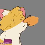 bigfishfost boop domestic_cat facial_markings felid feline felis feral head_markings hi_res inner_ear_fluff looking_at_hand male mammal markings nose_boop orange_body pink_nose solo_focus tuft