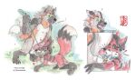animal_genitalia animal_penis anthro balls blush blush_lines bodily_fluids canid canine canine_genitalia canine_penis claws collar cross_fox duo erection fellatio fennec_(artist) fennec_(character) firefox fox genital_fluids genitals grass heart_symbol humping knot kyre_(character) male male/male mammal mozilla nude on_grass on_ground oral painting_(artwork) penile penis plant precum red_fox sex size_difference sound_effects text tongue tongue_out touch_grass traditional_media_(artwork) true_fox two_tailed_fox watercolor_(artwork) werecanid werecanine werecreature werefox