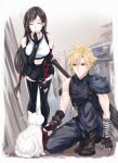  +++ ... 1boy 1girl animal armor bare_shoulders black_hair black_skirt black_thighhighs blonde_hair blue_eyes blue_pants blue_sweater breasts buster_sword cat closed_eyes closed_mouth cloud_strife crop_top earrings elbow_gloves final_fantasy final_fantasy_vii final_fantasy_vii_remake fingerless_gloves full_body gloves hand_on_own_thigh highres jewelry leaning_forward light_blush long_hair low-tied_long_hair medium_breasts midriff miniskirt mizuamememe navel on_one_knee pants ribbed_sweater short_hair shoulder_armor single_bare_shoulder skirt sleeveless sleeveless_turtleneck smile spiked_hair spoken_ellipsis suspenders sweatdrop sweater sword sword_on_back tank_top thighhighs tifa_lockhart turtleneck turtleneck_sweater weapon weapon_on_back white_cat white_tank_top zettai_ryouiki 