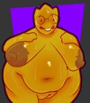 alphys anthro areola belly big_areola big_belly big_breasts blush bodily_fluids breasts buckteeth deep_navel dot_eyes eyewear female front_view genitals glasses huge_areola huge_breasts lizard navel nipples nude obese obese_anthro obese_female overweight overweight_anthro overweight_female reptile scales scalie shortstack simple_eyes solo sweat teeth undertale undertale_(series) vulva vyralewd wide_hips yellow_body yellow_scales