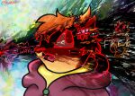  abstract_background artist_name black_facial_markings black_markings buizel colored_line_art concern flower flower_crown fur generation_4_pokemon hair headshot_portrait hood lotus_(psykwol) lyrics male markings nintendo open_mouth orange_body orange_fur orange_hair pink_hood plant pokemon pokemon_(species) portrait psykwol red_line_art signature solo tan_body tan_fur text yellow_body 