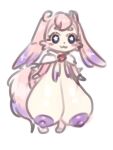 2026 :3 areola big_breasts blue_eyes blush blush_stickers breasts cheek_tuft cloak clothed clothing dipstick_tail exposed_breasts eyebrows facial_tuft female floppy_ears fluffy fluffy_tail fur glistening glistening_breasts hair hi_res huge_breasts markings mem_(honkai:_star_rail) nipples partially_clothed paws pink_body pink_ears pink_eyebrows pink_fur pink_hair pink_tail puffy_areola purple_areola purple_ear_tip purple_nipples purple_tail_tip raebo simple_background solo star_pupils tail tail_markings thick_eyebrows tuft white_background white_breasts white_cloak white_clothing