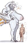 2026 absurd_res annoyed areola arm_tuft bald big_breasts big_penis blue_eyes blue_sclera blush blush_lines bodily_fluids breasts breath_powers cheek_tuft claws darkened_genitalia darkened_penis duo elemental_manipulation extreme_size_difference facial_tuft feet female fire fire_breathing fire_manipulation generation_5_pokemon genitals hair head_tuft hi_res huge_breasts huge_penis human legendary_pokemon long_hair long_tail looking_at_another male mammal neck_tuft neckwear nintendo nipples nude penis pink_areola pink_nipples pokemon pokemon_(species) pubes pubes_exposed puffy_areola raebo reshiram size_difference snout standing steam steaming_body steamy_breath sweat sweaty_body sweaty_breasts sweaty_face sweaty_legs tail tan_body tan_skin tuft white_body white_hair white_pubes white_skin white_tail