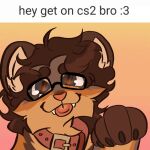 1:1 2026 4_fingers :3 animated anthro big_ears biped black_claws black_eyewear black_glasses black_text blep brown_body brown_ears brown_eyebrows brown_eyes brown_fingers brown_fur caption caption_box cheek_tuft claws collar collar_only counter-strike digital_drawing_(artwork) digital_media_(artwork) english_text eyebrows eyewear facial_tuft fangs fingers fur glasses grabbing grabbing_viewer gradient_background greeting greeting_viewer hair handpaw head_tuft inner_ear_fluff long_hair looking_at_viewer loop low_framerate male mammal meme messy_hair multicolored_body multicolored_fur neck_tuft northern_olingo nude olingo orange_background pawpads paws pink_nose pink_pawpads pla_(alottaplaplapla) portrait procyonid red_collar seamless_loop simple_background snout solo standing stup1dfuckk teeth text tongue tongue_out tuft wearing_glasses white_inner_ear_fluff white_sclera