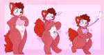 2023 ambiguous_gender anthro anthro_to_inanimate blush brown_body brown_fur button_(fastener) canid canine canis collar collar_only digital_media_(artwork) disembodied_hand domestic_dog duo fur hi_res inanimate_transformation interrobang leash mammal nude pawberry plushie red_eyes seam_(sewing) sequence shrinking simple_background size_transformation standing surprised tail thick_thighs tongue tongue_out transformation