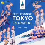  2020_summer_olympics 6+boys 6+girls ball bicycle_helmet blonde_hair braid brown_hair estonian_flag estonian_text fencing fencing_suit helmet highres holding holding_sword holding_weapon long_hair medium_hair monq multiple_boys multiple_girls olympics racket real_life riding_bicycle rowboat rowing short_hair sportswear sword tennis_ball tennis_racket twin_braids weapon wrestling_outfit 