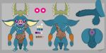 absurd_res anus armwear balls big_balls big_ears big_penis blin_(tloz) blue_body blue_skin bokoblin bottomwear clothing eye_scar facial_scar genitals hazed01 hi_res horn kooko_(eddiev) loincloth male model_sheet nintendo nubbed_penis penis presenting presenting_anus presenting_balls presenting_penis scar scared short simple_background solo solo_focus spiked_penis spikes spikes_(anatomy) spread_anus spreading the_legend_of_zelda tusks vein veiny_penis