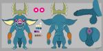 absurd_res anus armwear balls big_balls big_ears big_penis blin_(tloz) blue_body blue_skin bokoblin clothing eye_scar facial_scar genitals hazed01 hi_res horn kooko_(eddiev) male model_sheet nintendo nubbed_penis penis presenting presenting_anus presenting_balls presenting_penis scar scared short simple_background solo solo_focus spiked_penis spikes spikes_(anatomy) spread_anus spreading the_legend_of_zelda tusks vein veiny_penis