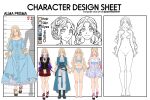  1girl absurdres alma_prisma_(lopartbymarah) bag barefoot belt black_coat black_shoes black_skirt blonde_hair blue_boots blue_bra blue_coat blue_corset blue_dress blue_eyes blue_panties blue_pants blue_ribbon blue_shirt blush boots bra braid breasts buttons checkered_clothes checkered_skirt closed_eyes coat collarbone collared_shirt commentary commission corset dated double_bun dress earrings english_commentary english_text frilled_skirt frills full_body gold_ribbon hair_bun hair_ribbon half_up_braid handbag height height_chart highres holding_own_skirt jewelry light_smile long_hair looking_at_viewer looking_to_the_side lopartbymarah miniskirt multicolored_hair multiple_persona navel necktie off-shoulder_dress off_shoulder open_clothes open_coat open_mouth original own_hands_together panties pants parted_bangs petticoat pink_hair pink_ribbon purple_hair red_ribbon red_skirt ribbon ribbon_shoes rwby shirt shoes sidelocks signature single_hair_bun skirt smile solo thigh_belt thigh_strap two-tone_hair underwear waist_ribbon white_dress white_shirt yellow_coat 