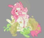 anthro anus claws clothing clover_(plant) clover_leaf dipodid duo fart fart_cloud fart_fetish farting_in_mouth farting_on_another farting_on_face female female/female fur genitals headgear headwear hi_res jerboa leaf mammal mephitid nurse_clothing nurse_headwear paws pink_body pink_fur plant plump_labia puffy_anus rodent skunk smelly vulva weeklyparty