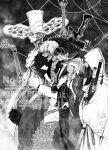  2girls 3boys android animal_print araya_(project_moon) black_hair black_jacket black_necktie black_shirt black_suit bone_weapon breasts butterfly_print_kimono callisto_(project_moon) chain chain_around_leg chest_tattoo cigar closed_mouth coat collared_shirt commentary_request covered_eyes cracked_mask cyborg dark-skinned_male dark_skin eye_mask facial_tattoo facing_to_the_side formal_clothes fur_trim gloves greyscale hair_over_one_eye half_eye_mask hand_in_pocket hand_on_own_chest hat height_difference highres holding holding_sword holding_weapon hooded_kimono jacket japanese_clothes joints kimono lapels large_breasts leopard_print limbus_company lineup long_hair long_sleeves mask mask_over_one_eye matthias_(project_moon) mechabare mechanical_arms monochrome multicolored_hair multiple_boys multiple_girls neck_tattoo necktie notched_lapels one_eye_covered ootachi open_clothes open_mouth open_shirt organic_weapon pants project_moon rien_(project_moon) robe robot_boy robot_joints scar scar_on_chest shirt short_hair side-by-side skin_seams smoking stole streaked_hair string suit suit_jacket sunglasses sword sword_on_back tattoo uchikake undone_necktie valencina_(project_moon) veil veil_over_eyes vtvsqazjjguhfrd wataboushi weapon weapon_on_back white_gloves white_hair white_hat white_hood white_kimono white_mask white_robe white_shirt white_streaks white_suit wide_brim 