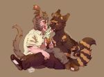 anthro beachedboy blush bodily_fluids duo ejaculation felid feline hi_res jerking_off_another lean_body male male/male mammal muscular orgasm saliva saliva_string shaking_orgasm tongue tongue_out