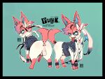 absurd_res anal_piercing animal_genitalia animal_penis anus appl backsack balls bracelet canine_genitalia canine_penis clothed clothing eeveelution english_text erection eyeshadow facial_piercing feral furgonomic_piercing furgonomics generation_6_pokemon genital_piercing genitals hair hi_res jewelry knot looking_at_viewer looking_back makeup male model_sheet moveset nintendo penis perineum piercing pokemon pokemon_(species) pronouns sheath sheath_piercing simple_background solo spiked_bracelet spikes sylveon text tongue tongue_out tongue_piercing