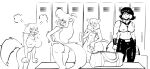 2026 angry ankama ann_gora anthro big_breasts big_butt bottomwear breasts butt callie_briggs clothed clothing collar covering covering_self dofus domestic_cat ecaflip envy eyewear fake_breasts felid felina_feral feline felis female gachimuchi glasses group gym_bag hand_on_hip hanna-barbera harness hi_res huge_breasts huge_hips leather leather_bottomwear leather_clothing leather_harness leather_pants locker locker_room mammal miranda_(wakfu) monochrome muscular muscular_female necrolepsy nipple_outline nude one-piece_swimsuit pants parody smile smug swat_kats swimwear topless towel van_darkholme wakfu wide_hips