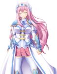  1girl arm_guards armor armored_boots armored_dress blush boots bracer breasts clenched_hands closed_eyes closed_mouth dress facing_viewer frown game_asset greaves head_wings kumacchi large_breasts large_variant_set long_hair non-web_source official_art pauldrons pink_hair pink_skirt pleated_skirt prism_saber_est red_skirt ribbon self-datamine shinomiya_rurina shoulder_armor shoulder_pads shugo_seijo_prism_saber simple_background skirt solo standing tachi-e thighhighs tiara transparent_background vambraces variant_set very_long_hair white_thighhighs wings zettai_ryouiki 