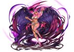  1girl absurdres ankh bandages breasts cleavage commentary dark-skinned_female dark_skin dragon dragon_girl dragon_horns english_commentary full_body glowing glowing_eyes highres horns indie_virtual_youtuber large_breasts long_hair naked_bandage navel_piercing piercing pink_hair reina_akahoshi sharp_teeth solo teeth thighs trickywi underboob virtual_youtuber white_background wings yellow_eyes 