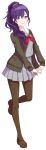  1girl :d asahina_mafuyu black_cardigan blue_hair breasts brown_pantyhose brown_shoes cardigan colorful_palette commentary dot_nose double_horizontal_stripe english_commentary full_body game_asset grey_serafuku grey_skirt hair_ornament hair_scrunchie half-closed_eyes high_ponytail highres loafers long_hair looking_at_viewer medium_breasts miniskirt miyamasuzaka_girls'_academy_school_uniform multicolored_hair neckerchief official_art open_cardigan open_clothes open_mouth orange_scrunchie own_hands_together pantyhose pleated_skirt ponytail project_sekai purple_eyes purple_hair red_neckerchief sailor_collar school_uniform scrunchie serafuku shoes simple_background skirt smile solo standing swept_bangs tachi-e third-party_source transparent_background two-tone_hair wavy_hair wavy_sidelocks white_sailor_collar 