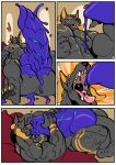 abs animal_genitalia animal_penis anthro anubian_jackal aurelius_goldtalon autofellatio balls balls_expansion big_balls big_penis blue_cum bodily_fluids canid canine canine_genitalia canine_penis canis chest_tattoo claws cock_transformation colored_cum comic cum digitigrade duo engis_(trencalos) expansion genital_expansion genital_fluids genitals goo_creature hi_res horn huge_balls huge_penis hyper hyper_balls hyper_genitalia hyper_penis jackal living_penis lying male male/male mammal masturbation merging muscular muscular_arms on_back open_mouth oral oral_masturbation pecs penile penile_masturbation penis penis_expansion pointy_ears reclining slime smile solo surprised tattoo transformation trencalos unusual_anatomy unusual_bodily_fluids unusual_cum unusual_genital_fluids unusual_genitalia unusual_penis vein veiny_arms veiny_legs yellow_eyes