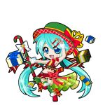  1girl aqua_hair arm_up black_outline blue_eyes blush boots bow candy candy_cane chibi chibi_only christmas food frilled_shirt frills full_body fur-trimmed_boots fur_trim fur_wrist_cuffs game_asset gift green_hat green_thighhighs hair_ornament hairclip hat hat_bow hatsune_miku hatsune_miku_graphy_collection holding holding_candy holding_candy_cane holding_food long_hair looking_at_viewer low_twintails open_mouth outline panties panty_peek parallel_hairclips red_boots red_bow red_shirt red_skirt shirt skirt skirt_bow sleeveless sleeveless_shirt smile solo standing standing_on_one_leg star_(symbol) star_hair_ornament stomach thighhighs transparent_background twintails underwear very_long_hair vocaloid white_bow white_wrist_cuffs wrist_cuffs 