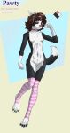 absurd_res anthro bone_collar_tag border_collie brown_hair canid canine canis clothing collar collar_tag collie digitigrade domestic_dog ear_piercing ear_ring english_text female fur gold_ear_ring hair happy herding_dog hi_res legwear mammal model_sheet mrowley66 multicolored_body multicolored_fur multicolored_hair nude nude_female pastoral_dog pattern_clothing pattern_legwear pattern_stockings pawty piercing pink_collar pink_eyes pink_nose pink_stockings ring_piercing sheepdog solo standing stockings striped_clothing striped_legwear striped_stockings stripes tail text text_on_collar_tag wearing_collar